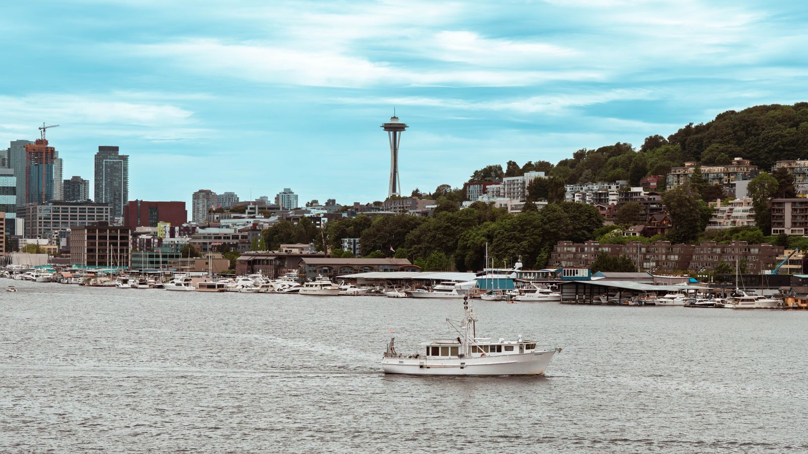 Seattle waterfront and skyline with the Space Needle