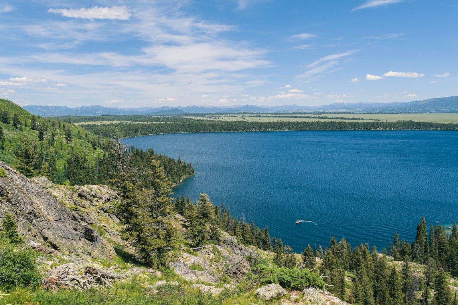 Bighorn Canyon reservoir and cliffs in Wyoming